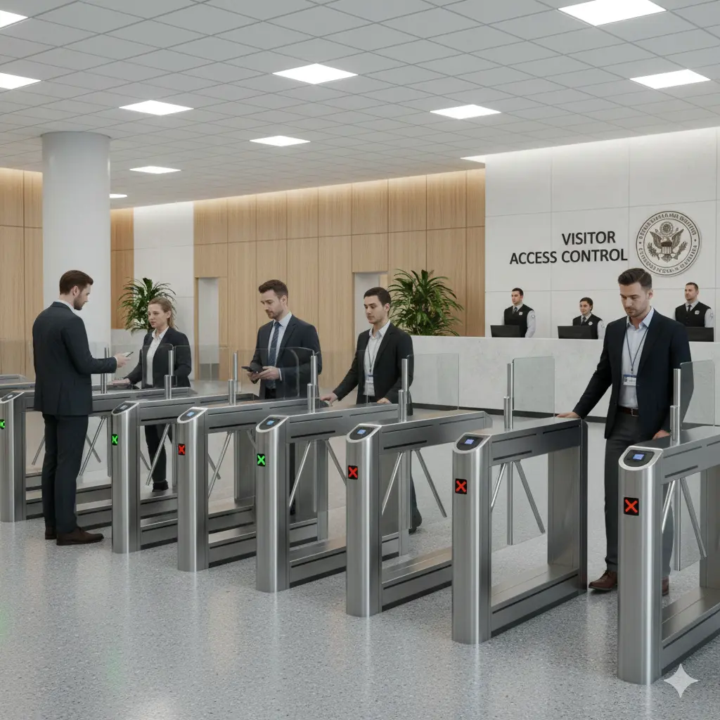 Flap barrier system installed at government facility visitor management zone