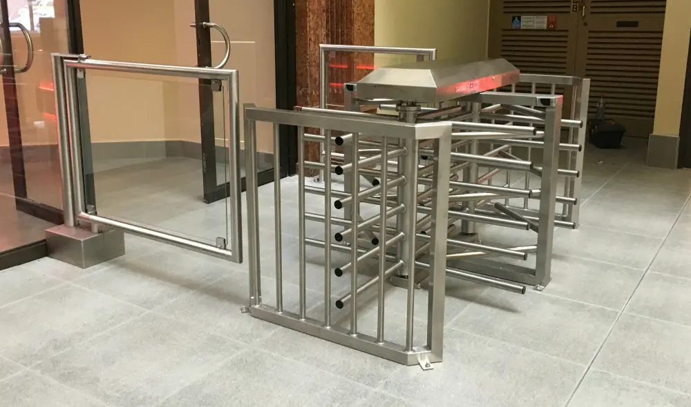 Half height turnstile system deployed at government building for visitor management