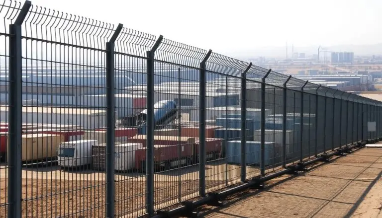 Heavy-Duty Palisade Fence installed at Warehouse Perimeter