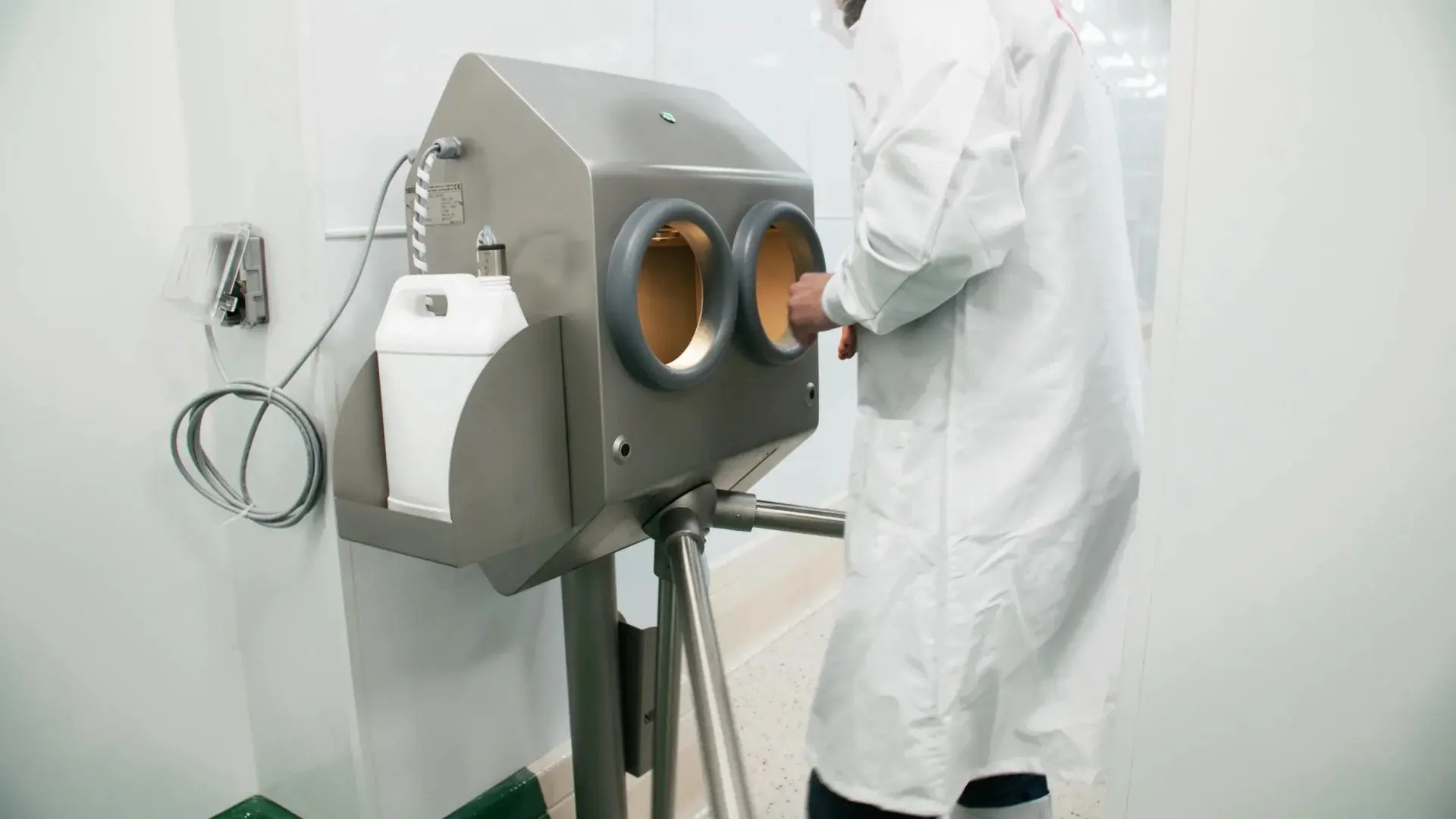 Smart Hand Sanitizer Turnstile installed at hospital entrance for hygienic access control