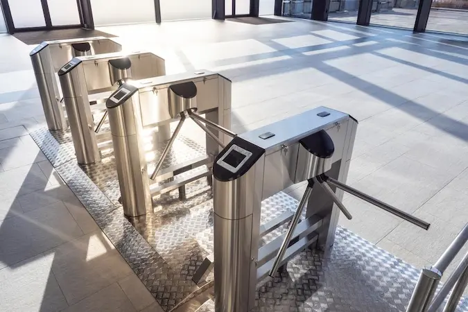 Turnstile at Embassy Security Checkpoint